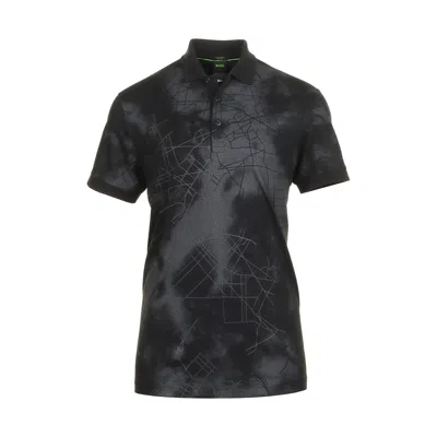 Hugo Boss Men's Paddy 3 Short Sleeve Camo Print Polo, Black