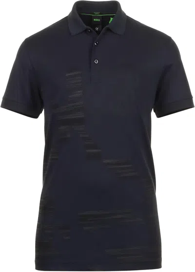 Hugo Boss Men's Paddy 6 Printed Short Sleeve Polo, Navy In Blue
