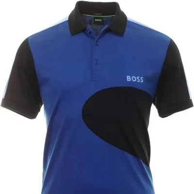 Hugo Boss Men's Paddy 8 Geometric Print Short Sleeve Polo In Blue