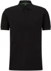 Hugo Boss Men's Paddy Mirror Stretch Polo, Black In Black