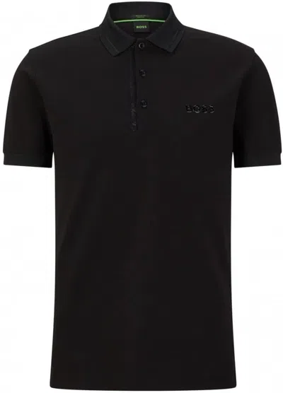 Hugo Boss Men's Paddy Mirror Stretch Polo, Black