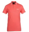 Hugo Boss Men's Paddy Pro Short Sleeve Polo Shirt, Open Red In Pink