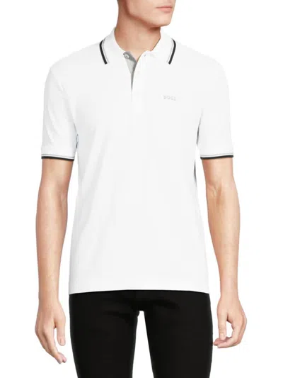 Hugo Boss Men's Paddy Pro Tipped Polo In White