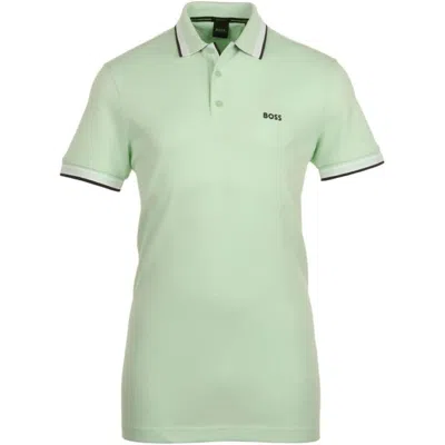 Hugo Boss Men's Paddy Short Sleeve Contrast Color Polo Shirt, Pastel Green In Multi
