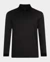 Hugo Boss Men's Pado Cotton Textured Long-sleeve Polo Shirt In Black