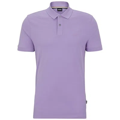 Hugo Boss Men's Pallas Short Sleeve Pique Polo Shirt In Purple