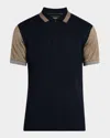Hugo Boss Cotton-silk Polo Shirt With Contrast Details In Dark Blue