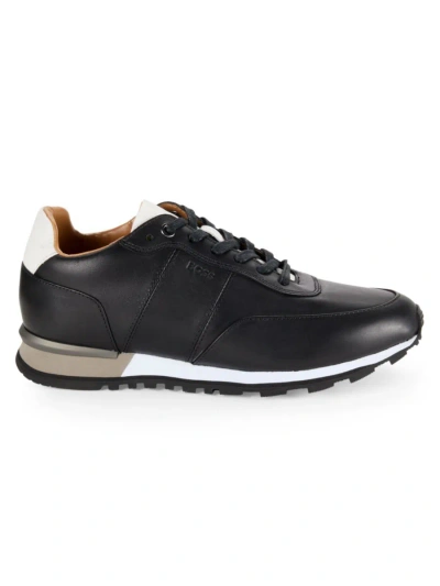 Hugo Boss Men's Parkour Colorblock Leather Low Top Sneakers In Black