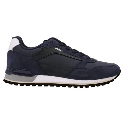 HUGO BOSS MEN'S PARKOUR-L RUNNING SNEAKER, DARK BLUE