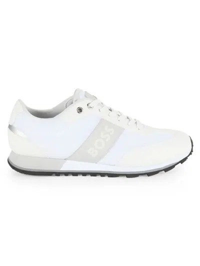 Hugo Boss Boss Low-top Sneakers In Technical Fabric In Multi