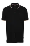 Hugo Boss Contrast Trim Parlay Polo Shirt In Black