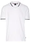 Hugo Boss Logo-embossed Cotton Polo Shirt In White
