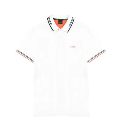 Hugo Boss Men's Paul Cotton Short Sleeve Polo, White
