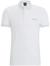 Hugo Boss Interlock-cotton Slim-fit Polo Shirt With Mesh Logo In White