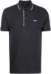 Hugo Boss Mens Paule Short Sleeve Pique Cotton Polo Shirt In Navy In Blue