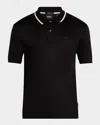 Hugo Boss Men's Penrose Tipped-collar Polo Shirt In Blk