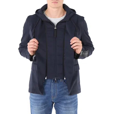 Hugo Boss Men's Performance Fabric With Hooded Inner 2-in-1 Slim-fit Jacket In Blue