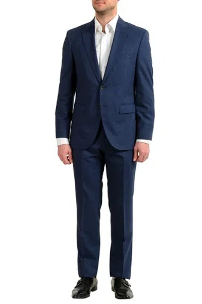 Pre-owned Hugo Boss Men's "phoenix/madisen" Blue Comfort Fit 100% Wool Two Button Suit