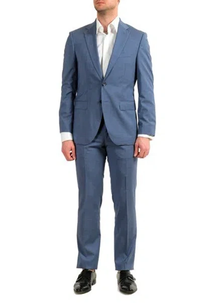 Pre-owned Hugo Boss Men's "phoenix/madisen" Blue Comfort Fit 100% Wool Two Button Suit