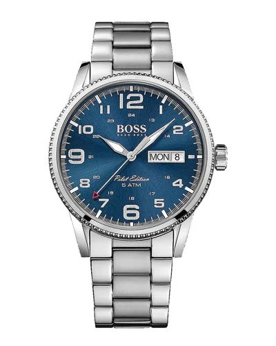 Hugo Boss Men's Pilot Vintage Watch In White
