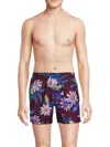 Hugo Boss Exotic Flower Swim Trunk In Dark Crimson
