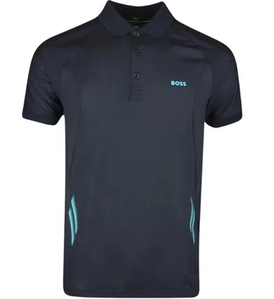 Hugo Boss Men's Piraq Active 1 Training Polo Shirt, Navy In Blue