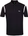 Hugo Boss Boss X Matteo Berrettini Active Polo Shirt With Moisture Control In Black