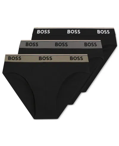 Hugo Boss Men's Power Briefs Underwear, 3-pack Set In Black
