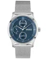 Hugo Boss Men's Principle Master Quartz Multifunction Stainless Steel Watch, 41mm In White