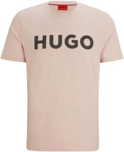 Hugo Boss Men Print Logo Short Sleeve T-shirt In Pastel Pink