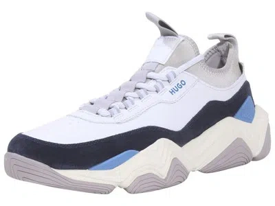 Pre-owned Hugo Boss Men's Quake Sneakers Open Grey Trainers Low-top Shoes In Gray