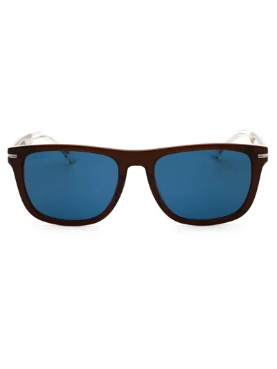 Hugo Boss Men's Rectangular Plastic Sunglasses - Boss 1626/s In Brown