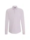 HUGO BOSS MEN'S REGULAR FIT SHIRT IN STRUCTURED PERFORMANCE STRETCH MATERIAL
