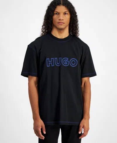 Hugo Boss Men's Relaxed Fit Short Sleeve Crewneck Logo Graphic T-shirt In Black