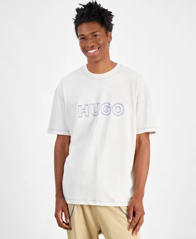 Hugo Boss Men's Relaxed Fit Short Sleeve Crewneck Logo Graphic T-shirt In White