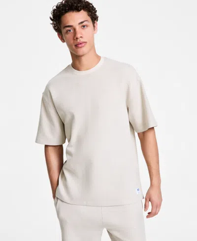 Hugo Boss Men's Relaxed Fit Waffle Knit Short Sleeve T-shirt In Open White