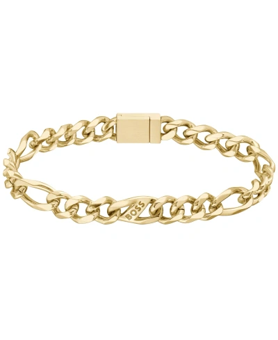 Hugo Boss Men's Rian Ionic Plated Thin Gold-tone Steel Bracelet