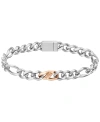 Hugo Boss Men's Rian Two-tone Stainless Steel Bracelet In Silver