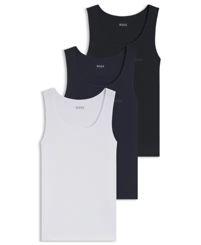 Hugo Boss Men's Rib Vest, 3-pack In Multi