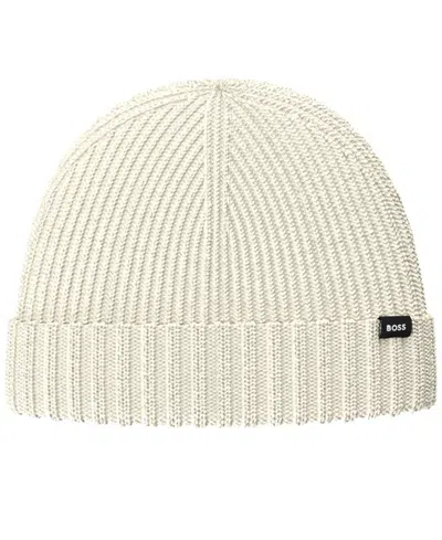 Hugo Boss Men's Ribbed Hat In Neutral