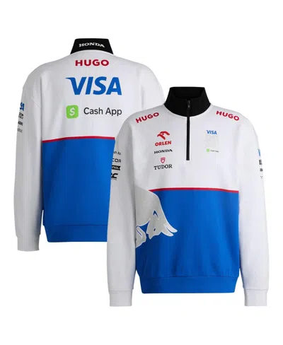 Hugo Boss Men's Royal/white Rb 2023 Cash App Quarter-zip Sweatshirt In Royal,white
