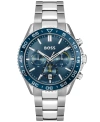 Hugo Boss Men's Chronograph Skymaster Stainless Steel Bracelet Watch 44mm Women's Shoes In Stainless Steel