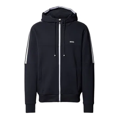 Hugo Boss Men's Saggynos Full Zip Hoodie Sweatshirt, Navy In Blue