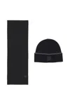 Hugo Boss Men's Scarf And Hat Set Boss 50522451 Black In Black