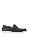 Hugo Boss Logo Embossed Loafers In Dark Brown
