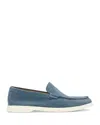 Hugo Boss Suede Contrasting-sole Loafers In Open Blue