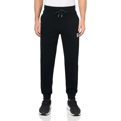 Hugo Boss Men's Silver Logo Cuffed Track Pants, Black