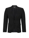 Hugo Boss Single-breasted Jacket In Virgin-wool Serge In Black