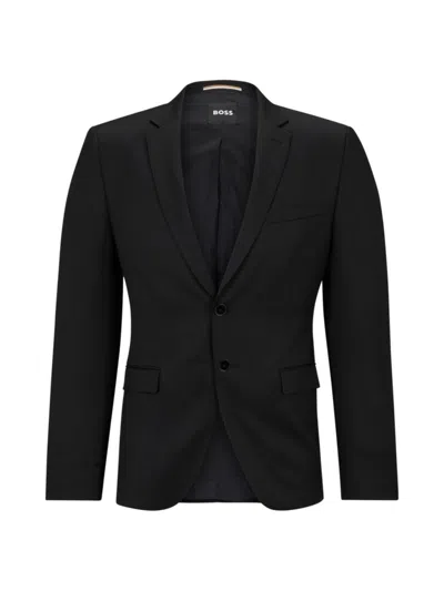 HUGO BOSS MEN'S SINGLE-BREASTED JACKET IN VIRGIN-WOOL SERGE