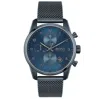 Hugo Boss Men's Chronograph Skymaster Blue Ion-plated Mesh Steel Bracelet Watch 44mm In Blue